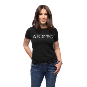 Atomic Black Fitted T-Shirt Front